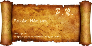 Pekár Mátyás névjegykártya