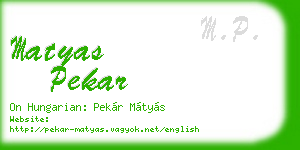 matyas pekar business card